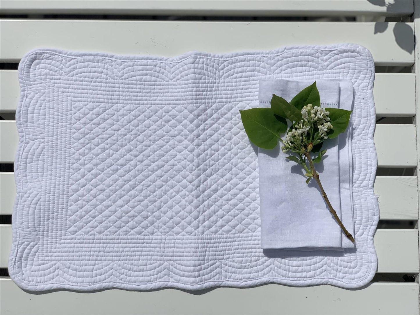 Spisebrikke avlang bomull 35x50 cm  Pure white