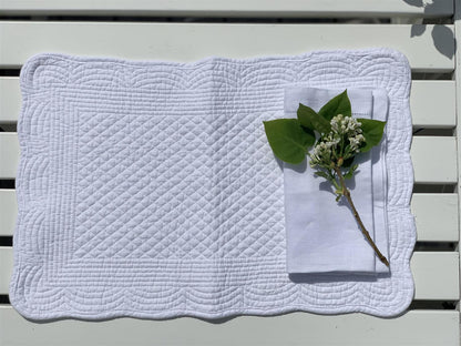 Spisebrikke avlang bomull 35x50 cm  Pure white
