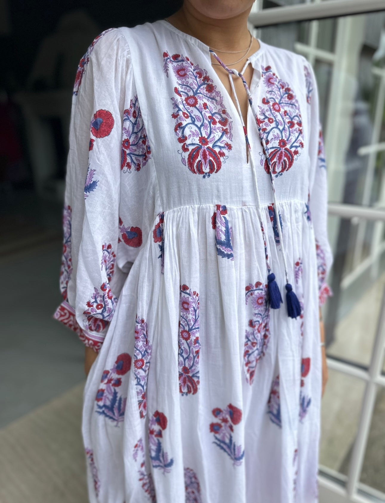 Emilie kjole red/blue