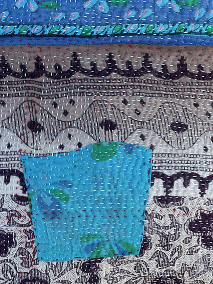 Putetrekk vintage kantha 50x50 cm Nr 23