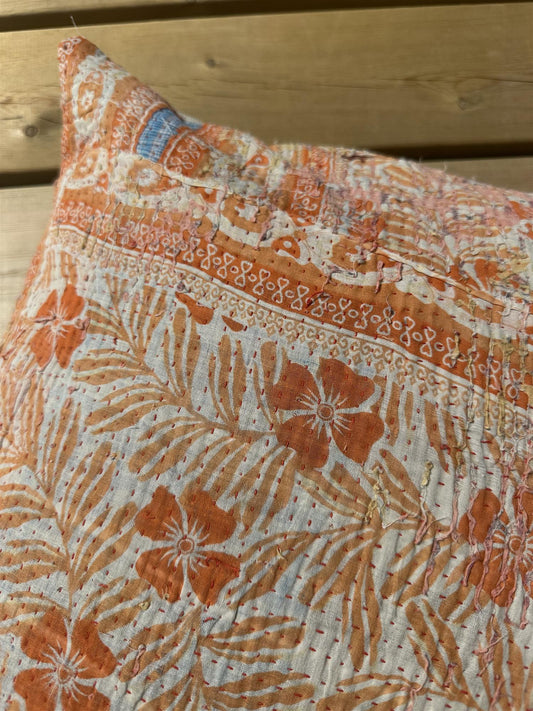 Putetrekk vintage kantha 50x50 cm Nr 120