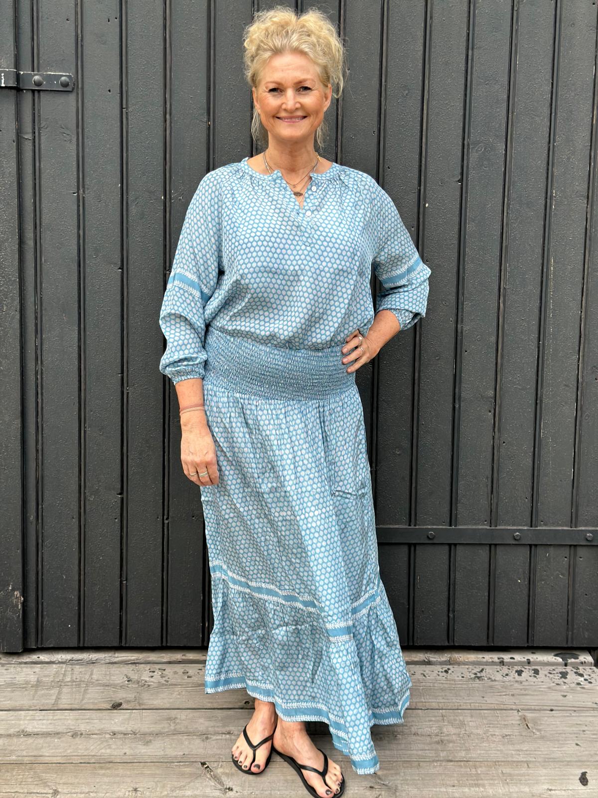 Gry langt skjørt sea blue
