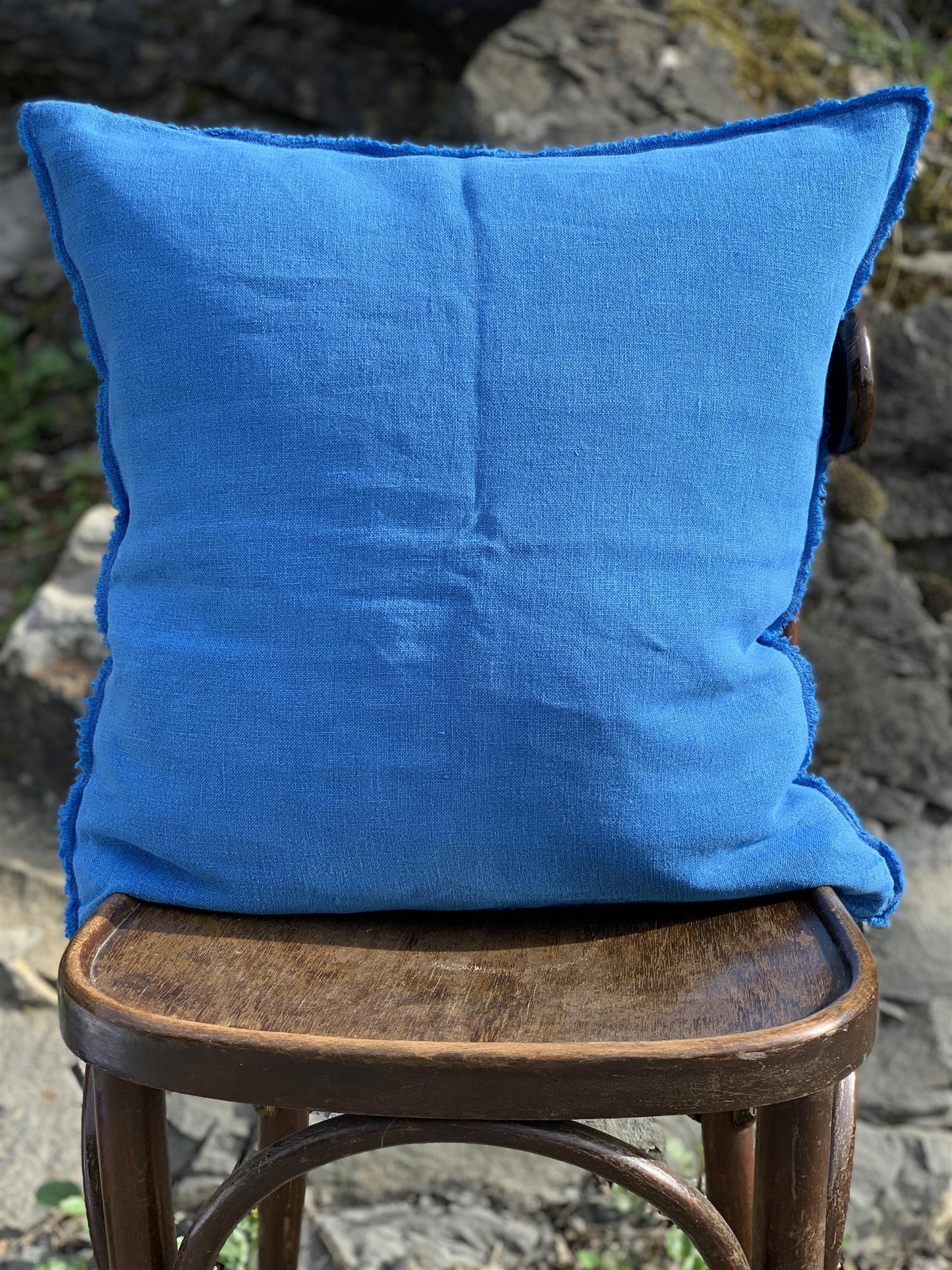 Putetrekk 100% lin 50x50 cm greek blue