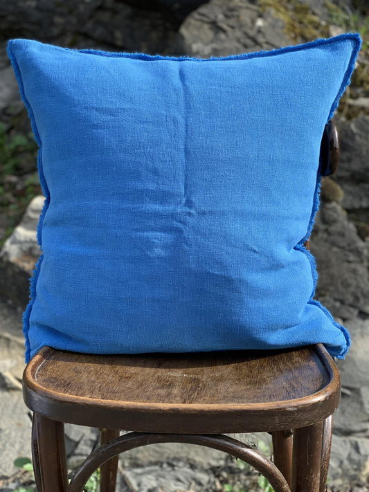 Putetrekk 100% lin 50x50 cm greek blue