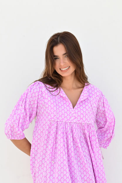Annabelle smekkekjole purple