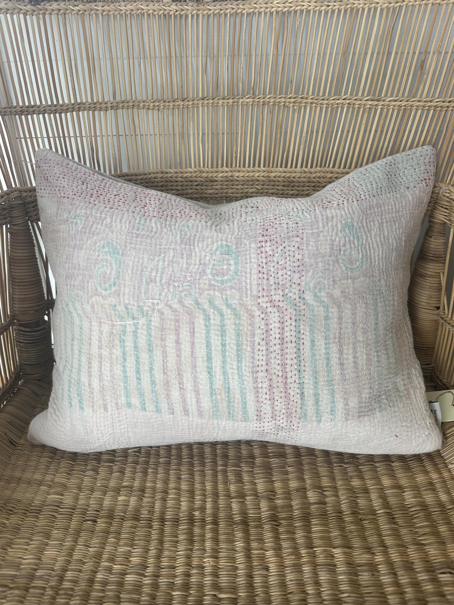 Putetrekk vintage kantha 30 x 40 cm Nr 75