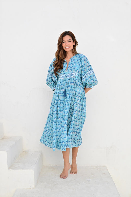Menton kjole aqua