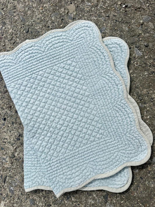 Spisebrikke avlang velur 35x50 cm Duckegg