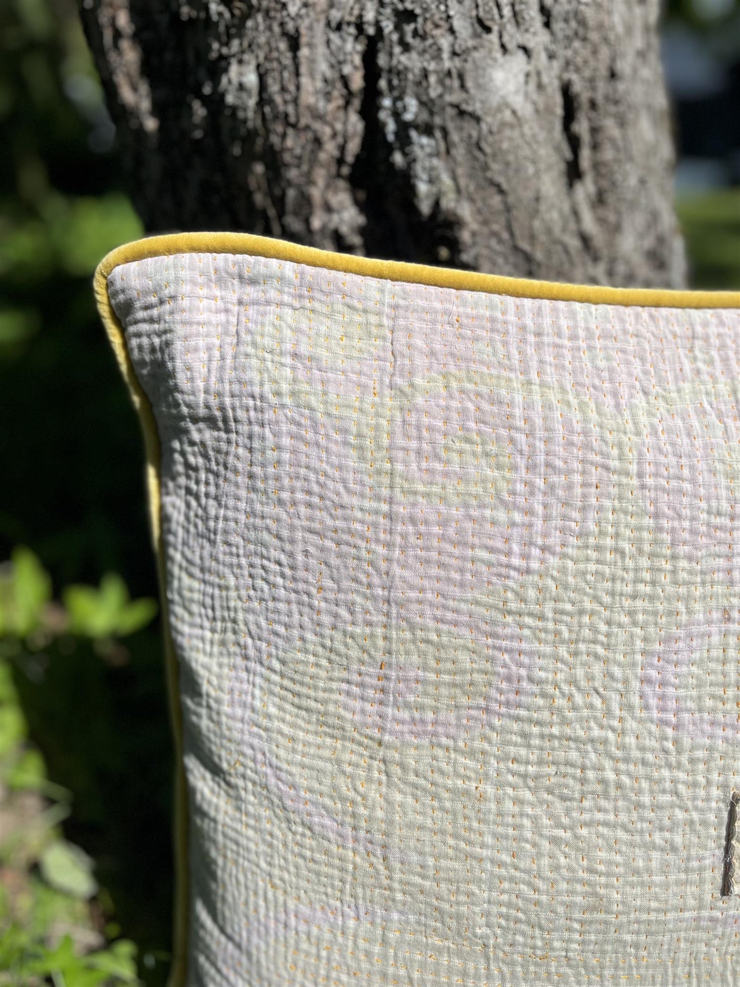 Putetrekk vintage kantha med rulour 50x50 cm #10