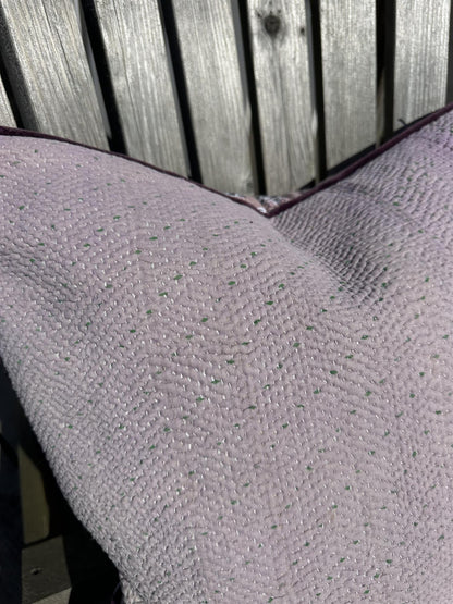 Putetrekk vintage kantha blokktrykket bakside 50x50 cm Nr 4