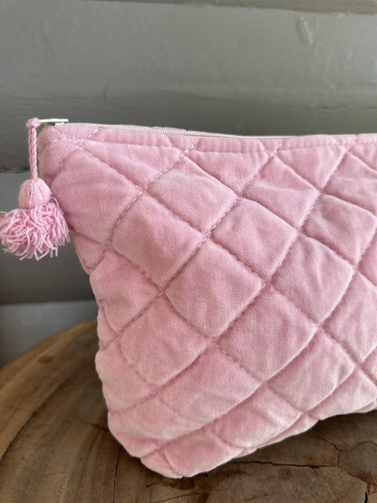 Toalettmappe velur Bubblegum pink