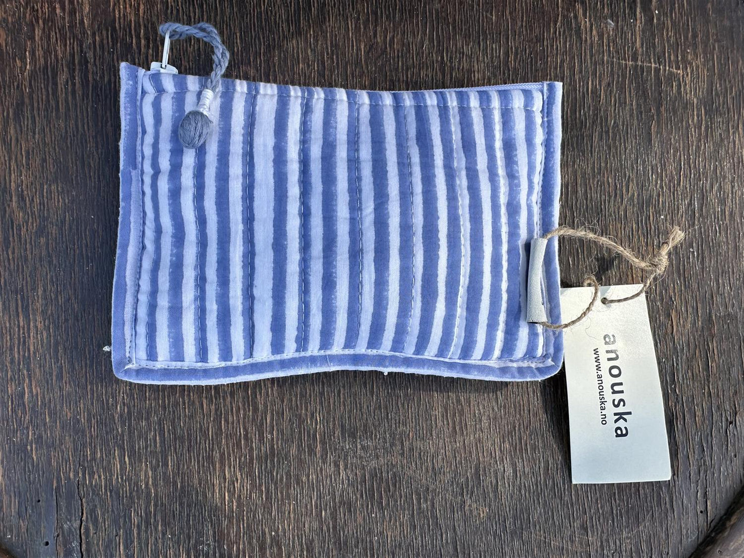 Pung i blokktrykk stripe blue/white