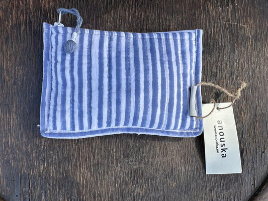 Pung i blokktrykk stripe blue/white