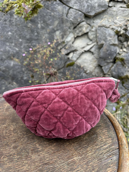 Sminkepung velur 15xH10 cm Port wine