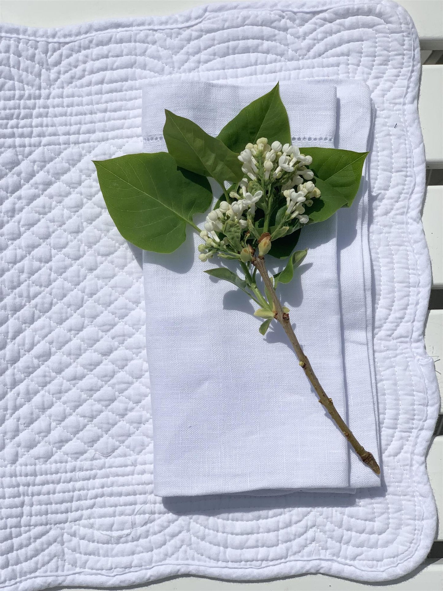 Spisebrikke avlang bomull 35x50 cm  Pure white