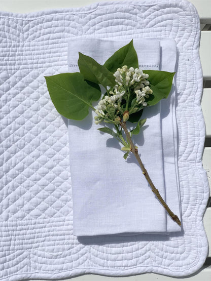 Spisebrikke avlang bomull 35x50 cm  Pure white