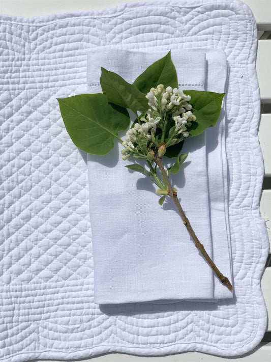 Spisebrikke avlang bomull 35x50 cm  Pure white