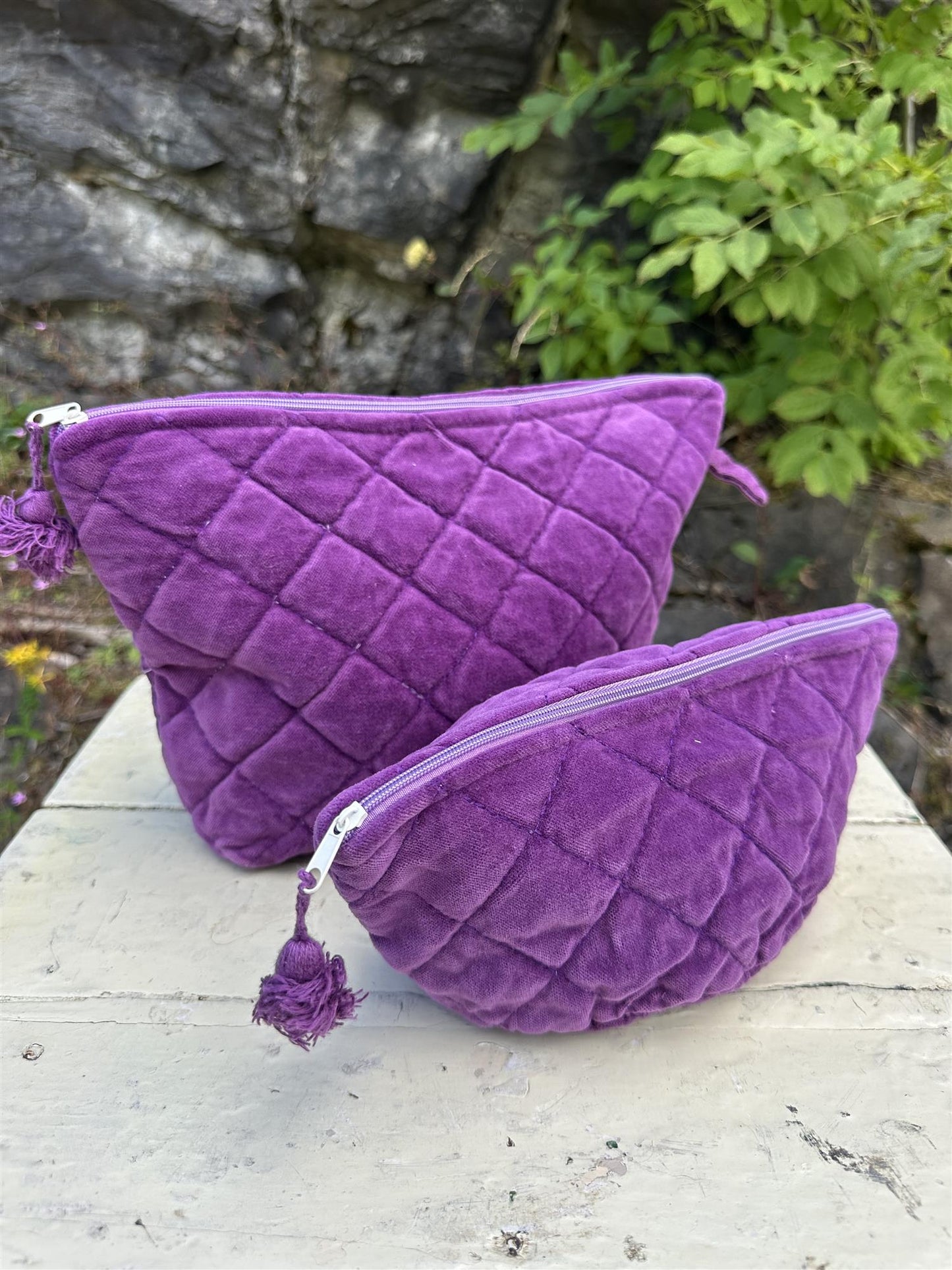 Toalettmappe velur Plum