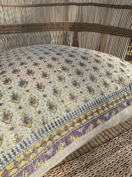 Putetrekk vintage kantha 50x50 cm Nr 123