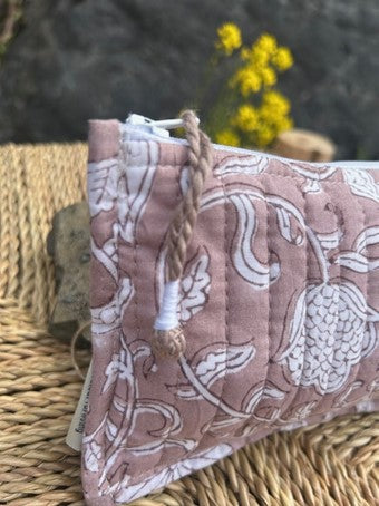 Pung i blokktrykk mauve