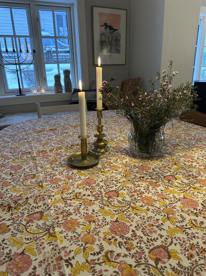 Duk Fleur yellow 150 x 250 cm blokktrykket