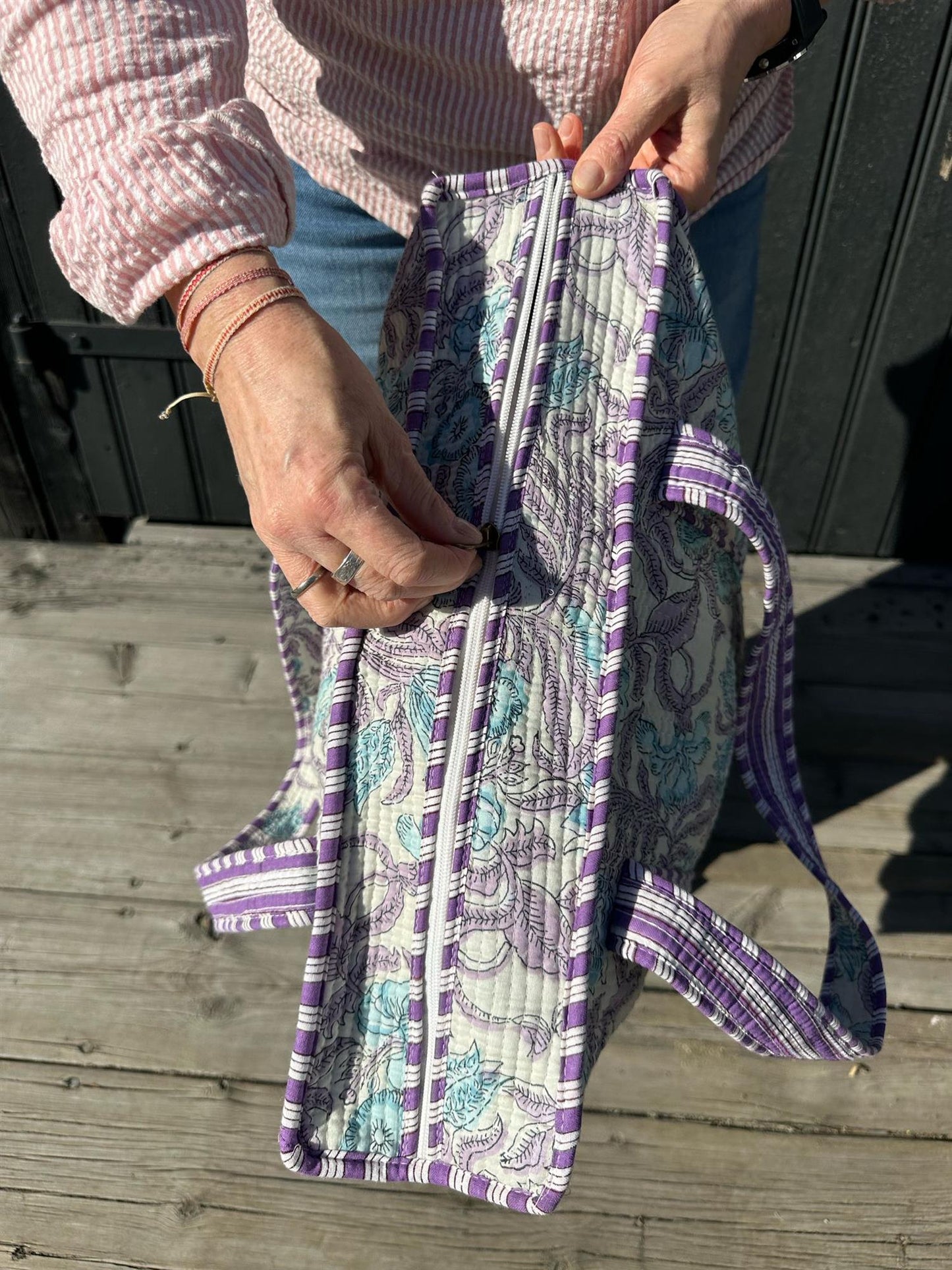 Vattert bag turkis/lilla