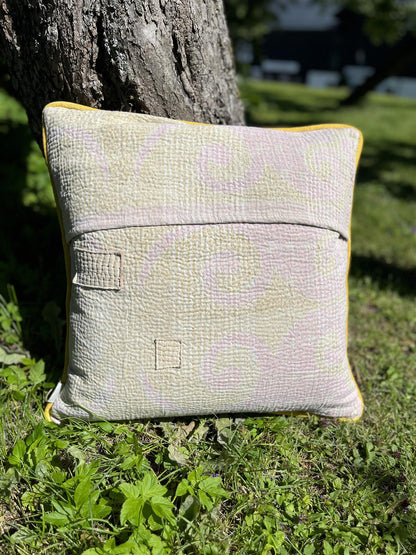 Putetrekk vintage kantha med rulour 50x50 cm #10