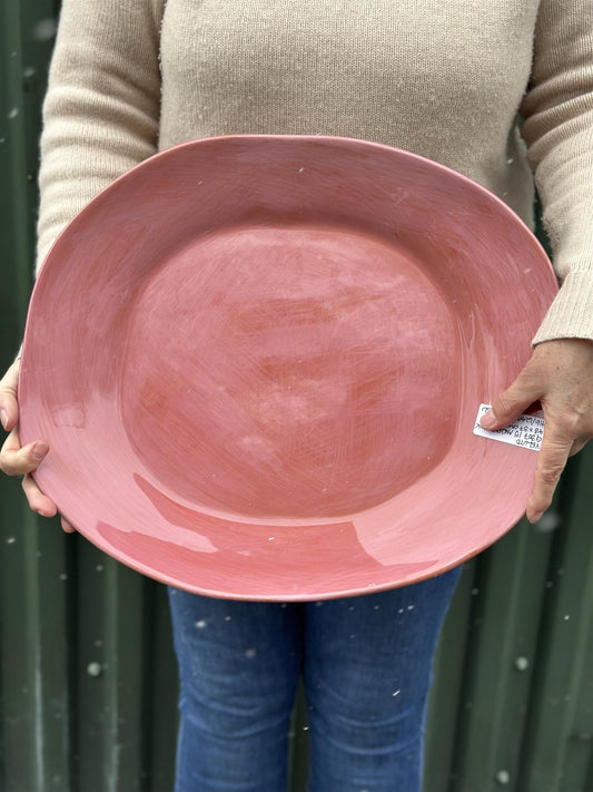 Veluto ovalt serveringsfat 43 x 37 cm ancient pink