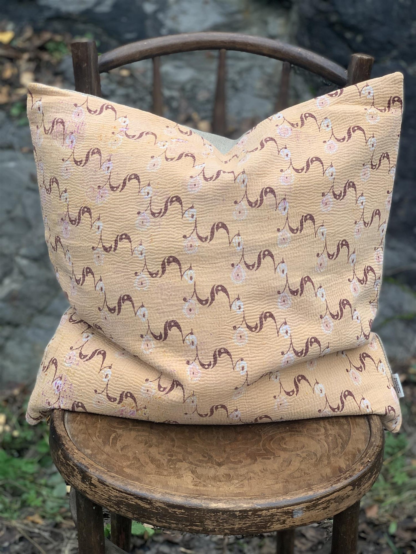 Putetrekk vintage kantha 50x50 cm Nr 54