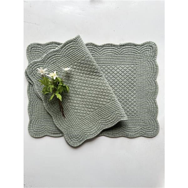 Spisebrikke avlang bomull 35x50 cm Sage