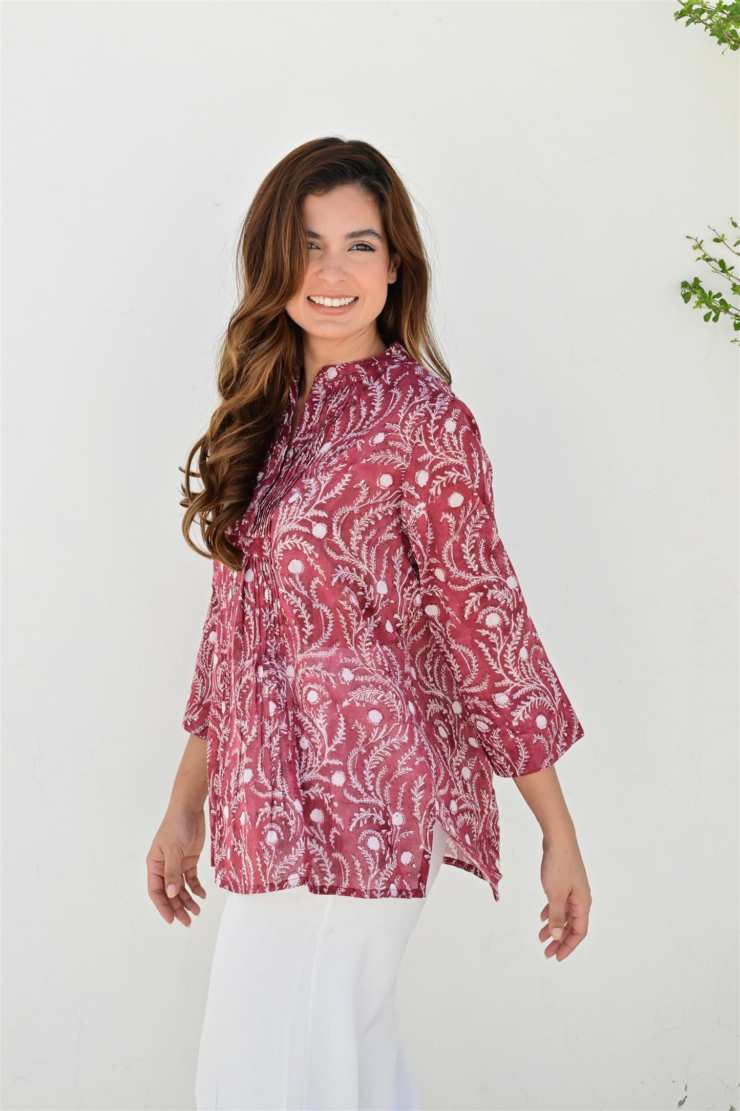 Bandol bluse biser rosso/powder pink