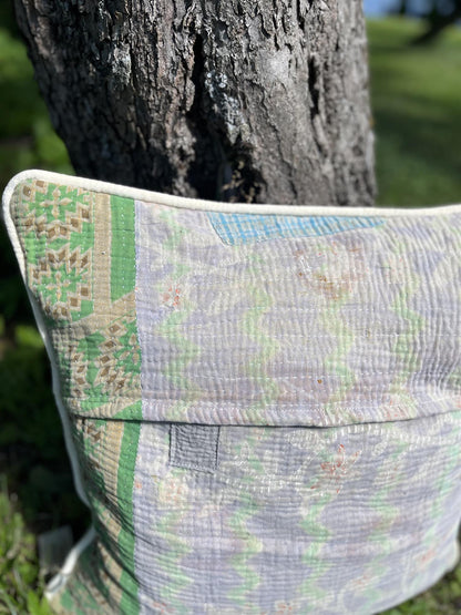 Putetrekk vintage kantha med rulour 50x50 cm #15