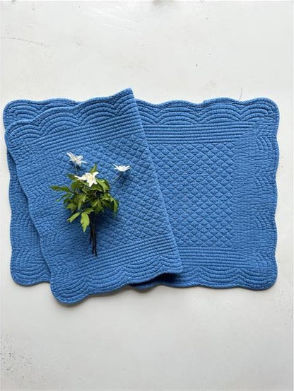 Spisebrikke avlang bomull 35x50 cm Greek blue