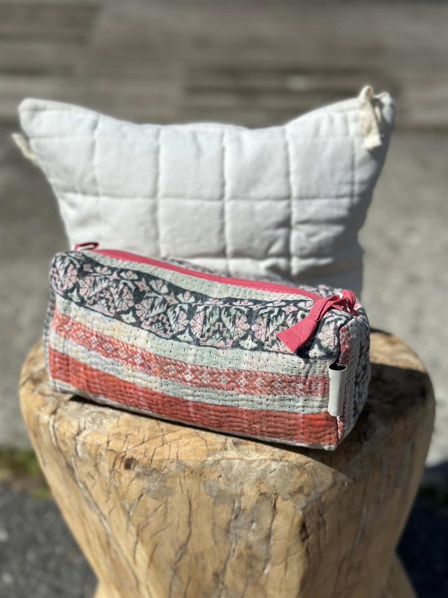 Toalettmappe velur off white