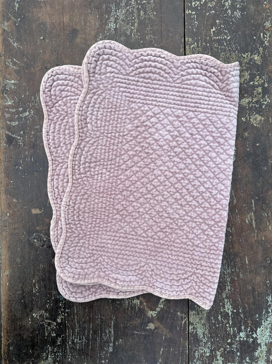 Spisebrikke avlang velur 35x50 cm Purple Ash