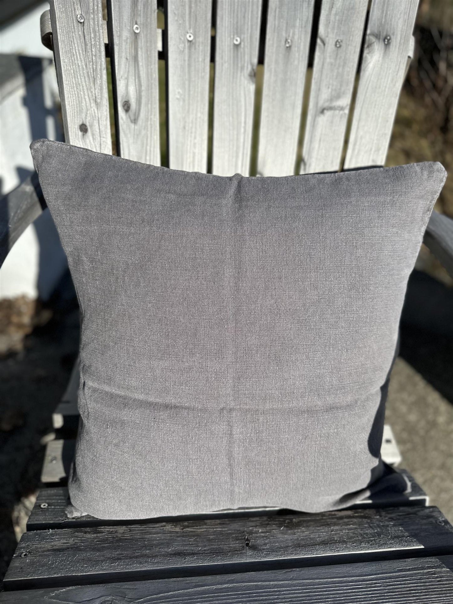 Putetrekk 100% lin m/knapper 50 x 50 cm grey