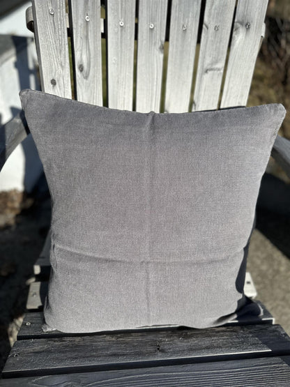 Putetrekk 100% lin m/knapper 50 x 50 cm grey