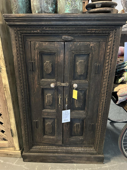 Skap vintage med to dører mørk brunt