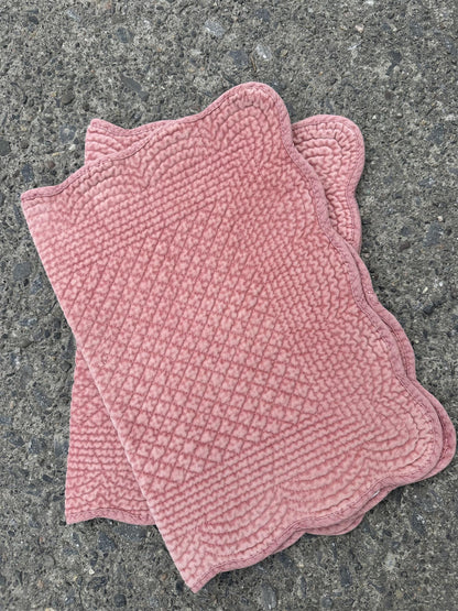 Spisebrikke avlang velur 35x50 cm Dusty rose